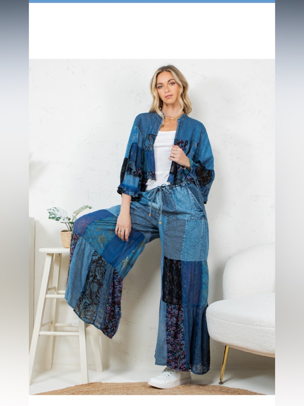 Boho Patchwork Jacket - Picture 2 of 7